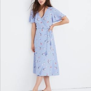 Button-Wrap Midi Dress in Aloha Floral